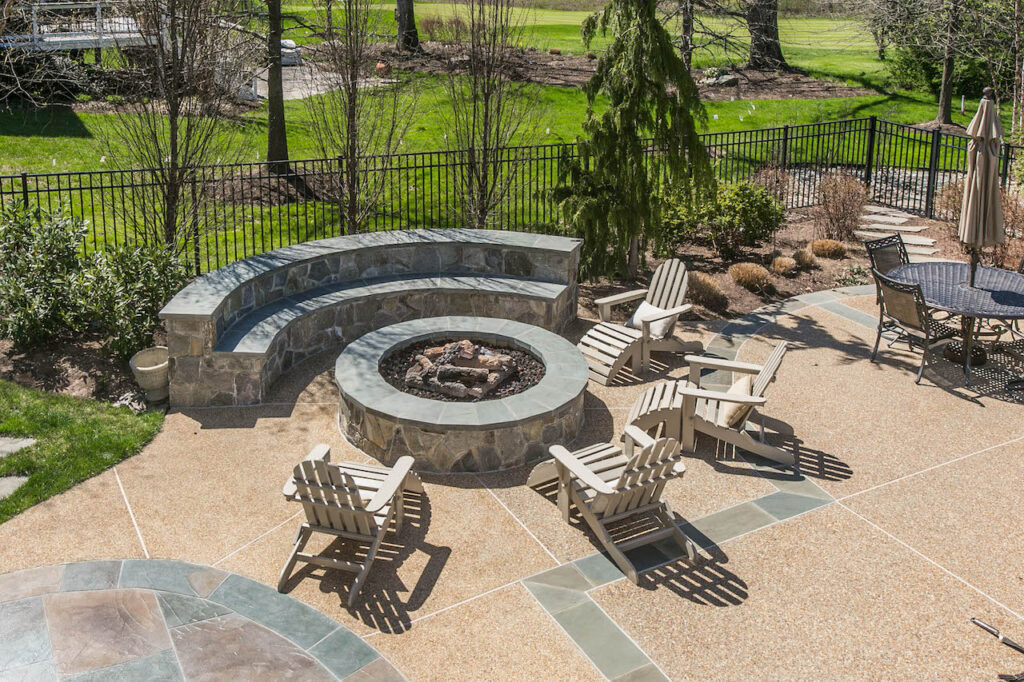 Get an outdoor fire feature like this circular gas fire pit in Northern VA